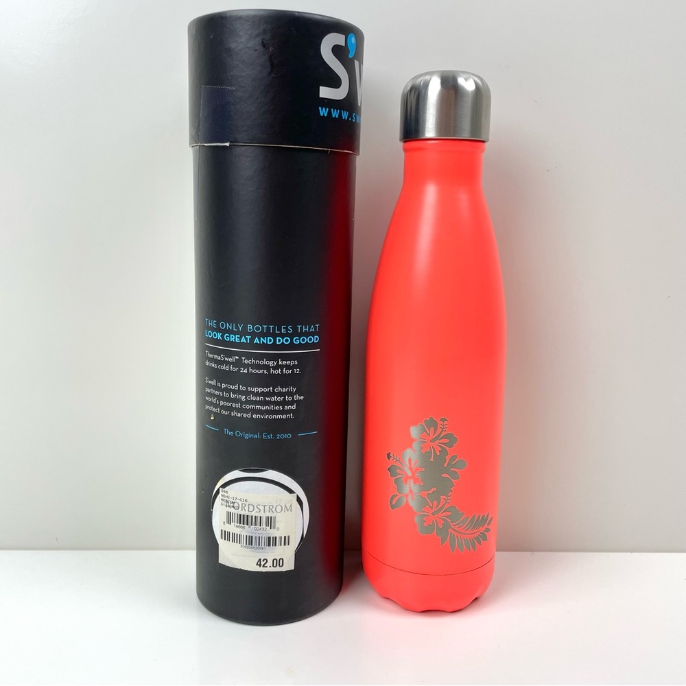 Swell Stainless Water Bottle Neon Orange Hawaiian Flower Nordstrom Hawaii